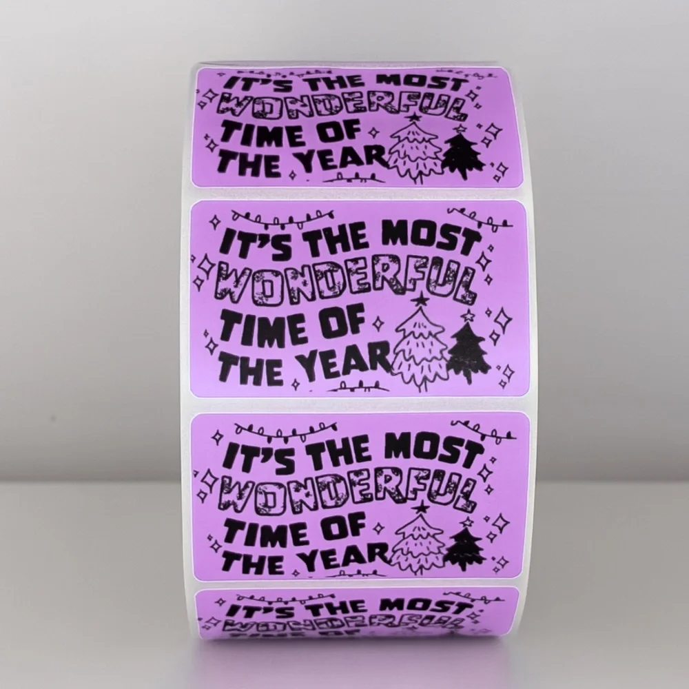 Wonderful Time of Year Stickers | Green Holiday Christmas Packaging Labels - Picture 6 of 11